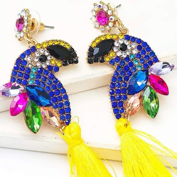 Parrot Tassel Earrings - Picture 3 of 5
